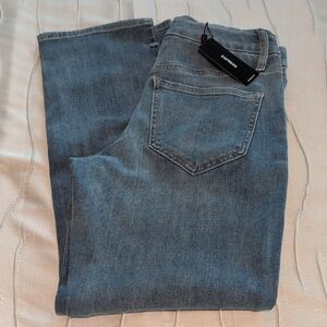 Express Flex Hyper Stretch Light Blue Denim Ankle Jeans